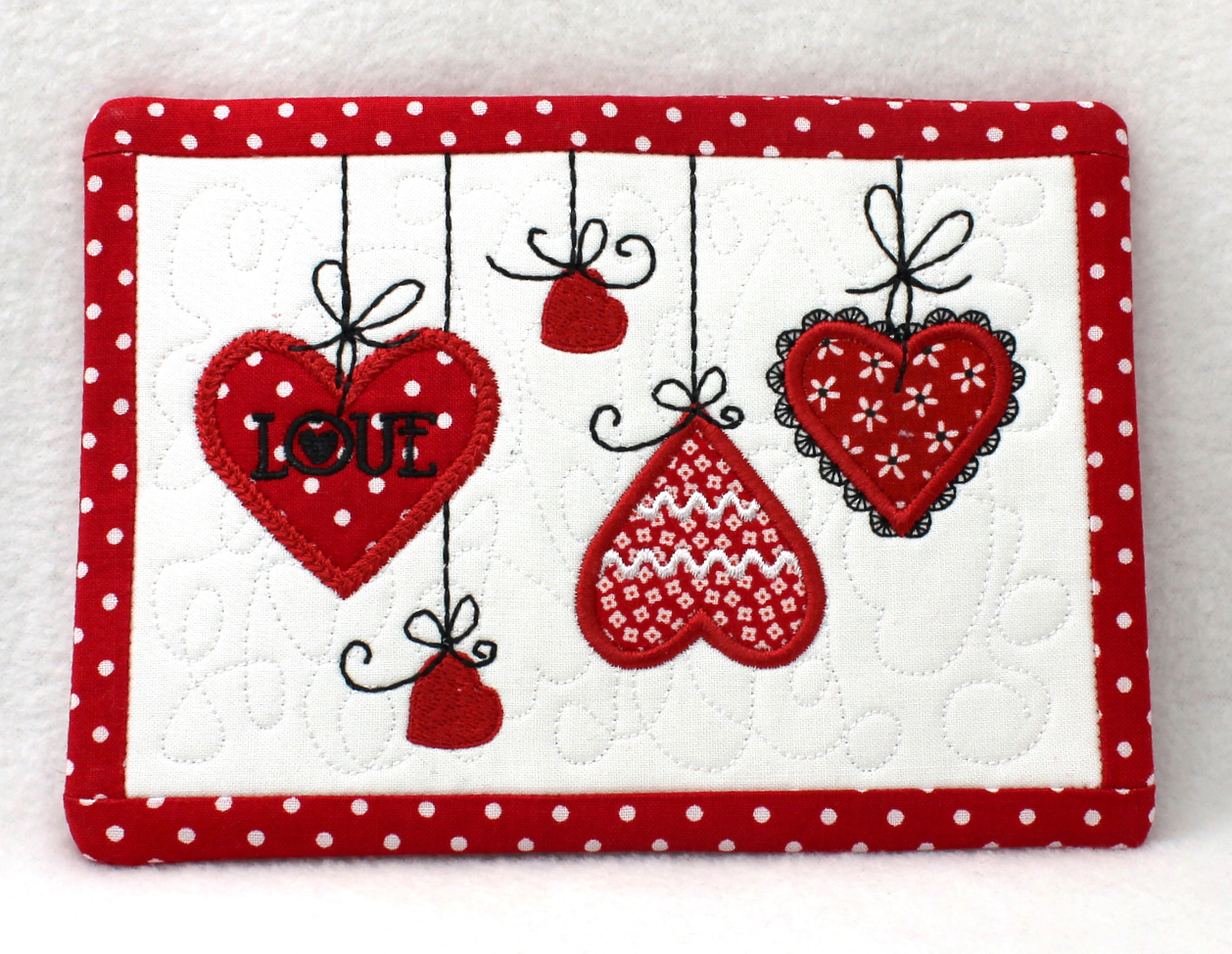 Valentine mug rug  embroidery tips and blog