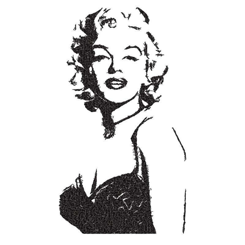 3D Rose Portrait of Marilyn Monroe Black and White Read Hearts Square Quilt 6 x 6
